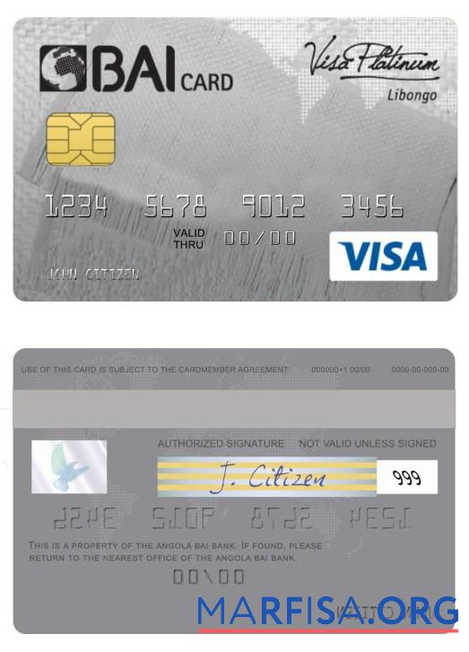 Printable Angola Bai bank visa platinum card download for verification